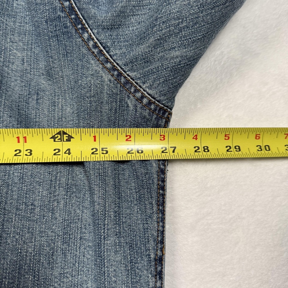 Wrangler Jacket Mens XL Blue Denim Corduroy Collar Lined Western Ranch Coat - Picture 11 of 13